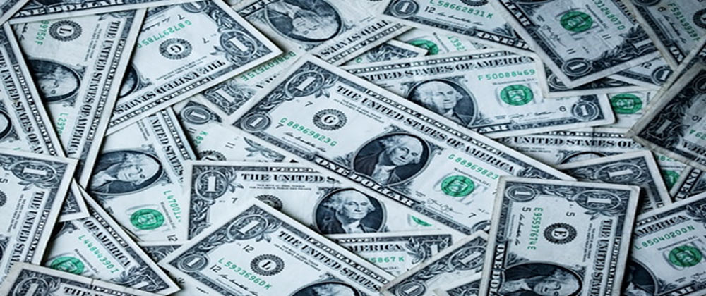 Dollar banknotes 1 dollar currency of the united states